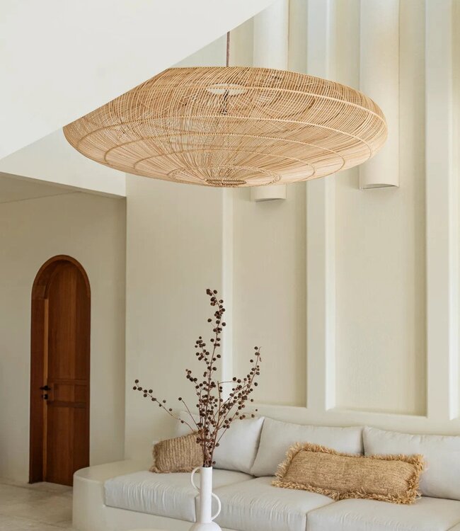 Bazar Bizar De Raffia Kussenhoes Rechthoekig - Natuurlijk - 35x100"