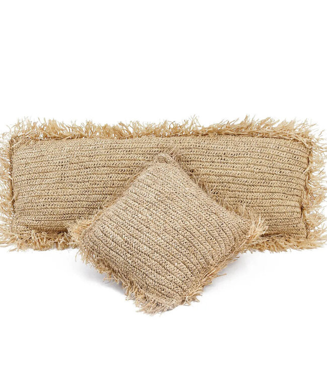 Bazar Bizar De Raffia Kussenhoes Rechthoekig - Natuurlijk - 35x100"