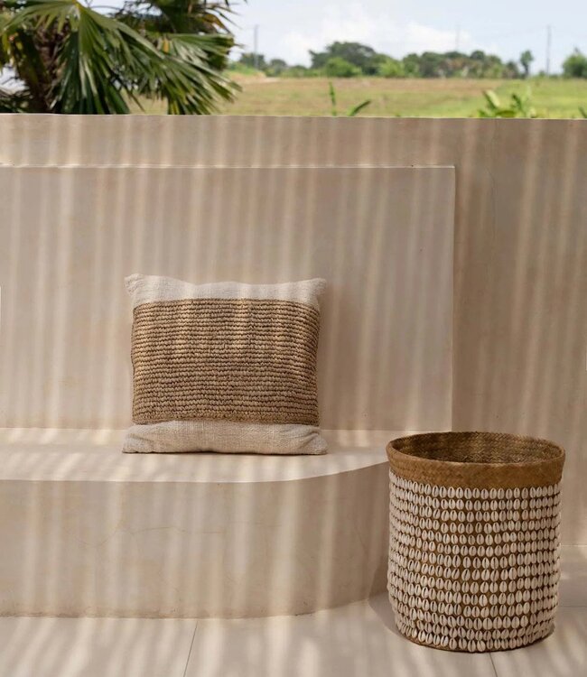 Bazar Bizar De Raffia Stempel Kussenhoes - Natuurlijk