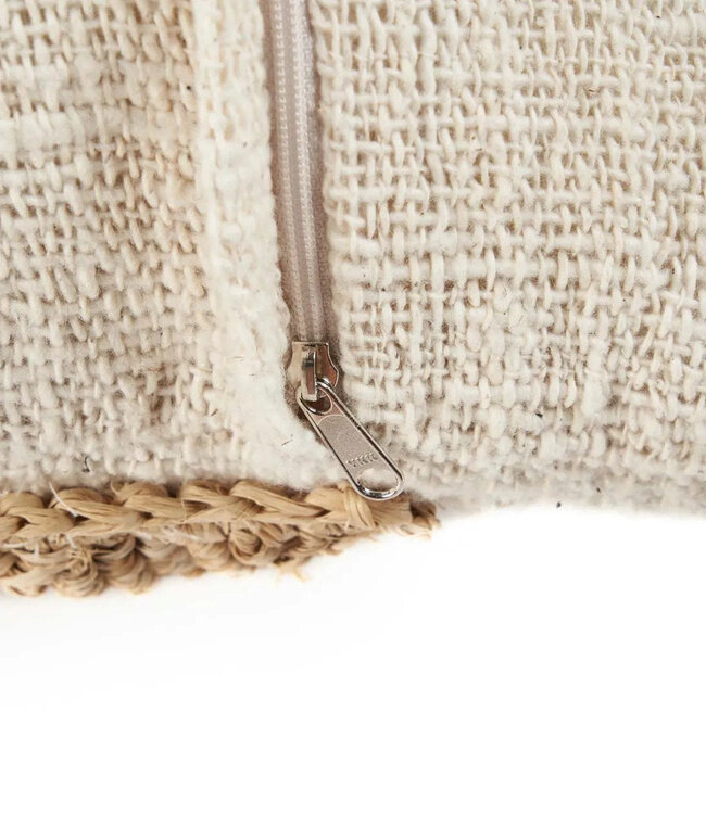 Bazar Bizar De Raffia Stempel Kussenhoes - Natuurlijk