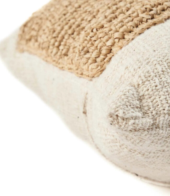 Bazar Bizar De Raffia Stempel Kussenhoes - Natuurlijk