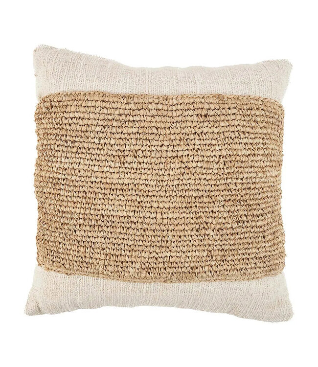 Bazar Bizar De Raffia Stempel Kussenhoes - Natuurlijk