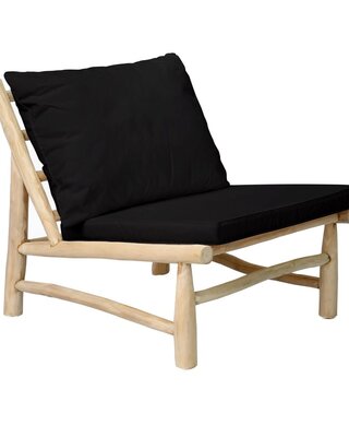 Bazar Bizar Eilandstoel | Natuurlijk Zwart | L70 x B80 x H70 cm