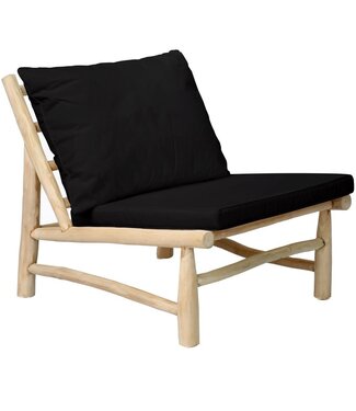 Bazar Bizar Eilandstoel | Natuurlijk Zwart | L70 x B80 x H70 cm