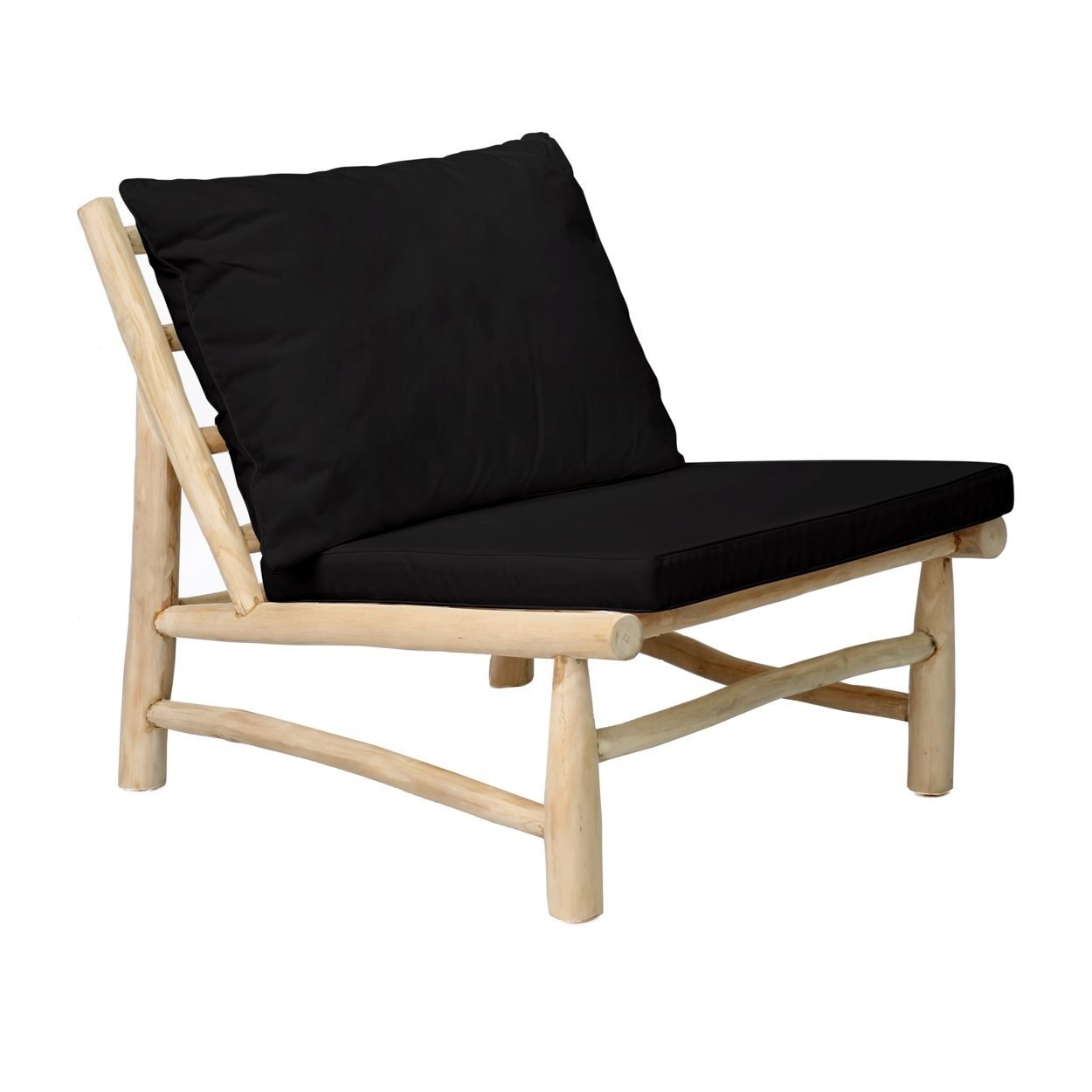 Bazar Bizar Eilandstoel | Natuurlijk Zwart | L70 x B80 x H70 cm