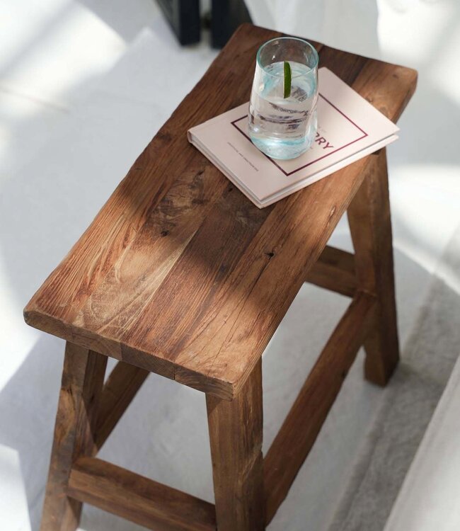 Bazar Bizar De Fab Rustieke Kruk - Natuurlijk - 50x22x50 cm