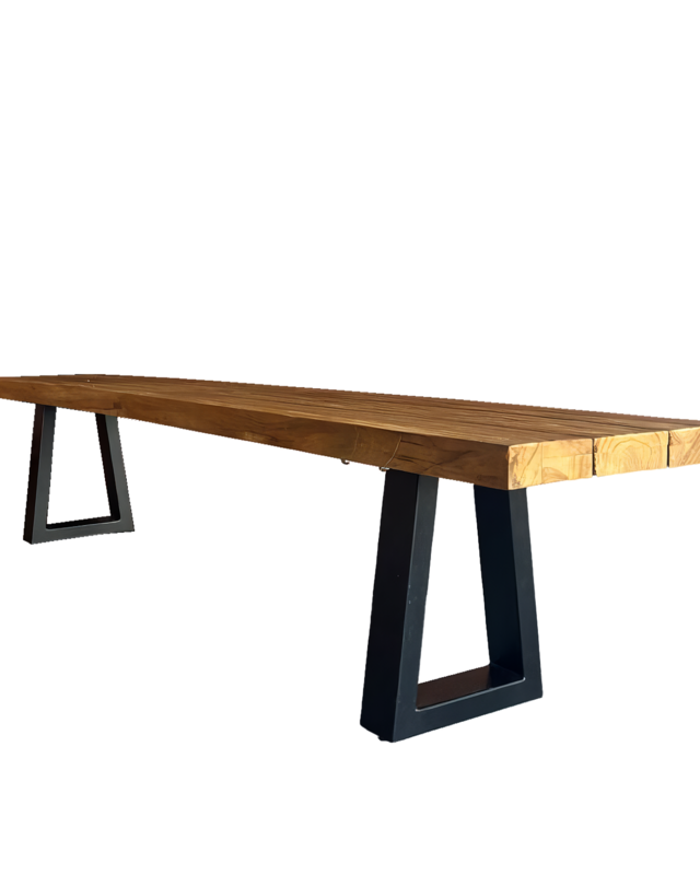Bazar Bizar Bankje | Ijzeren Onderstel | Natuurlijk | 280 cm