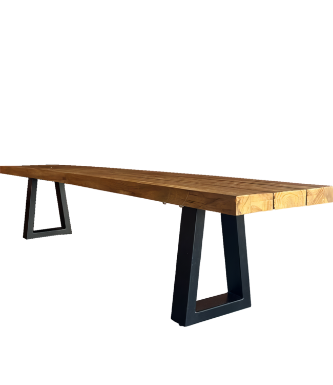 Bazar Bizar Bankje | Ijzeren Onderstel | Natuurlijk | 280 cm