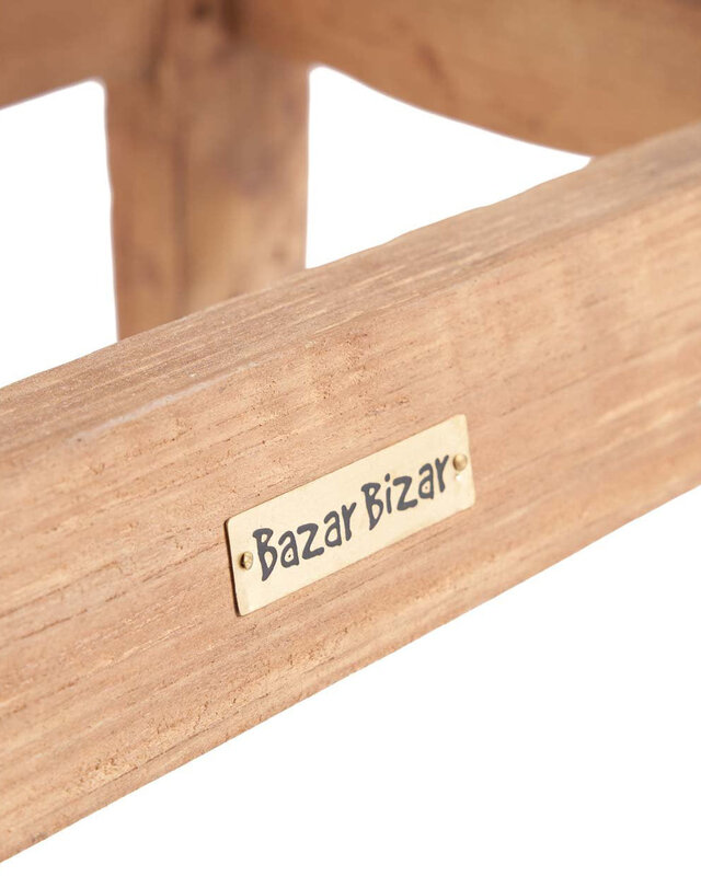 Bazar Bizar Rustieke Kruk | Natuurlijk | 50 x 22 x 50 cm