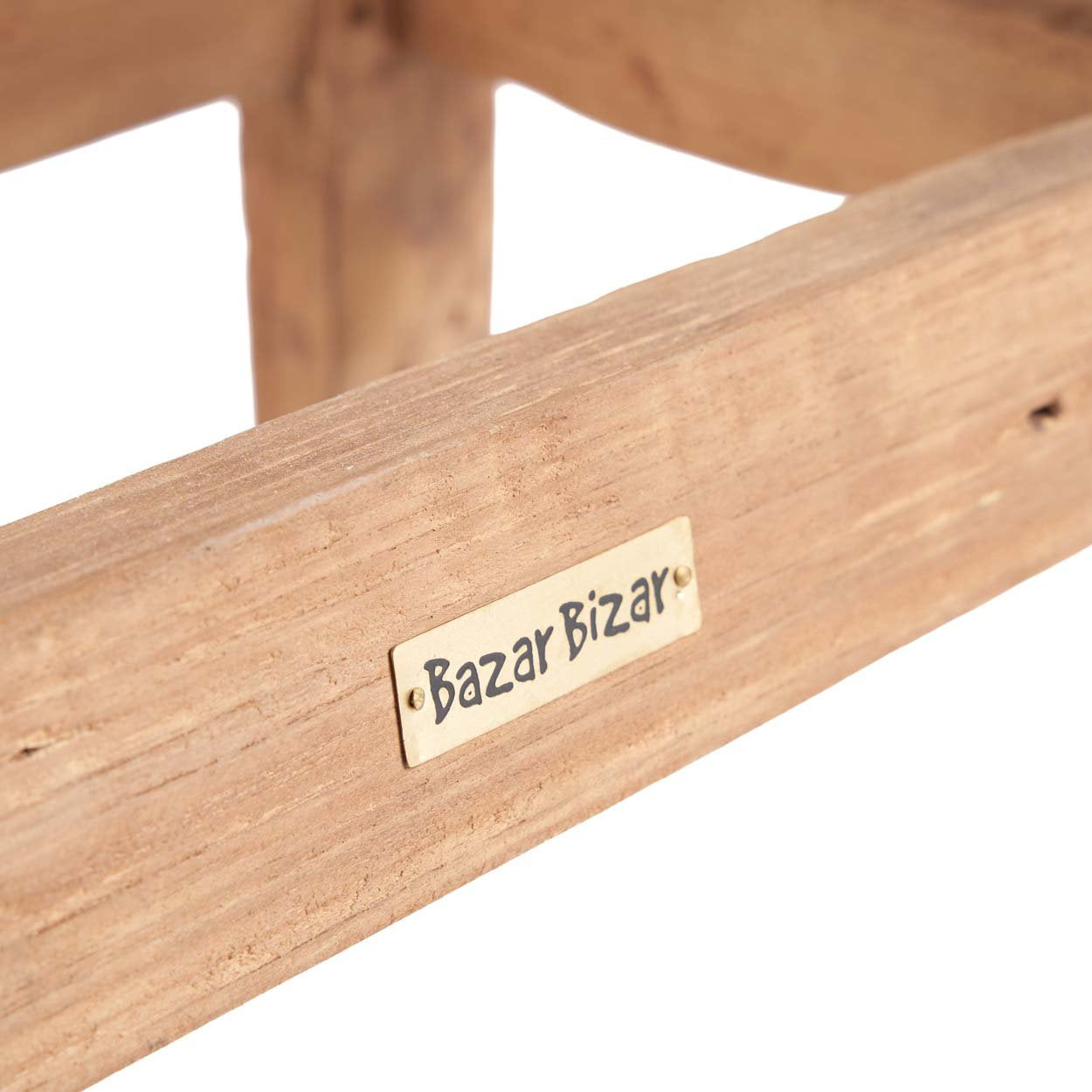 Bazar Bizar Rustieke Kruk | Natuurlijk | 50 x 22 x 50 cm
