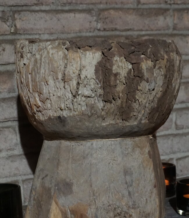 Rene Houtman Authentieke Houten Vijzel | H38 x B33 cm