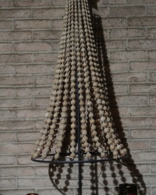 Rene Houtman Houten Kerstboom | Kralen | H130 x D50 cm