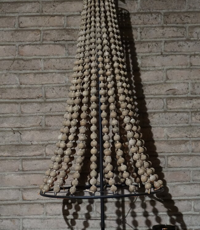 Rene Houtman Houten Kerstboom | Kralen | H130 x D50 cm