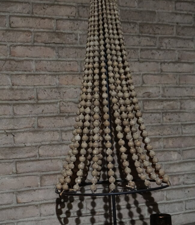 Rene Houtman Houten Kerstboom | Kralen | H130 x D50 cm