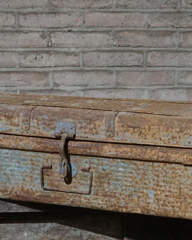 Rene Houtman Antieke Metalen Koffer | H26 x B66 x D35 cm