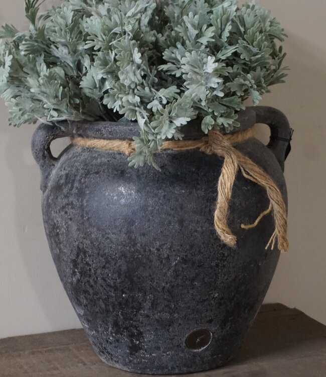 Brynxz Plantenbak Twee Oren Met Touw Basalt | H33xB31 cm