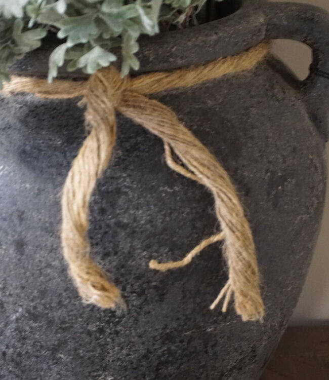 Brynxz Plantenbak Twee Oren Met Touw Basalt | H33xB31 cm