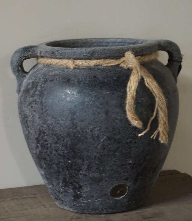 Brynxz Plantenbak Twee Oren Met Touw Basalt | H33xB31 cm