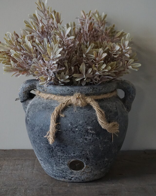 Brynxz Plantenbak Twee Oren Met Touw Basalt | H27xB21 cm