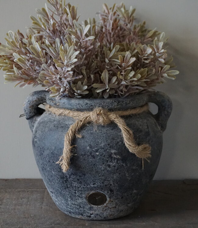 Brynxz Plantenbak Twee Oren Met Touw Basalt | H27xB21 cm