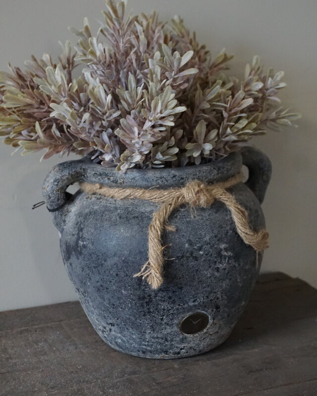 Brynxz Plantenbak Twee Oren Met Touw Basalt | H27xB21 cm