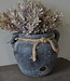 Brynxz Plantenbak Twee Oren Met Touw Basalt | H27xB21 cm