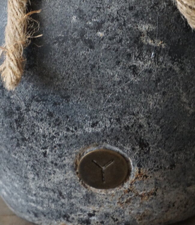 Brynxz Plantenbak Twee Oren Met Touw Basalt | H27xB21 cm