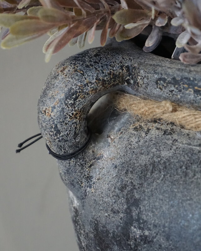 Brynxz Plantenbak Twee Oren Met Touw Basalt | H27xB21 cm