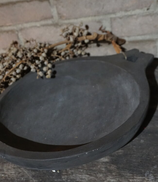 Rene Houtman Uniek Houten Ornament | Grijs | H5 x D35 cm