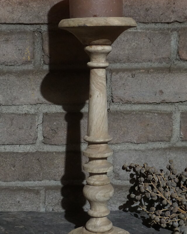 Rene Houtman Kaarsenhouder Hout | H32 x D13 cm