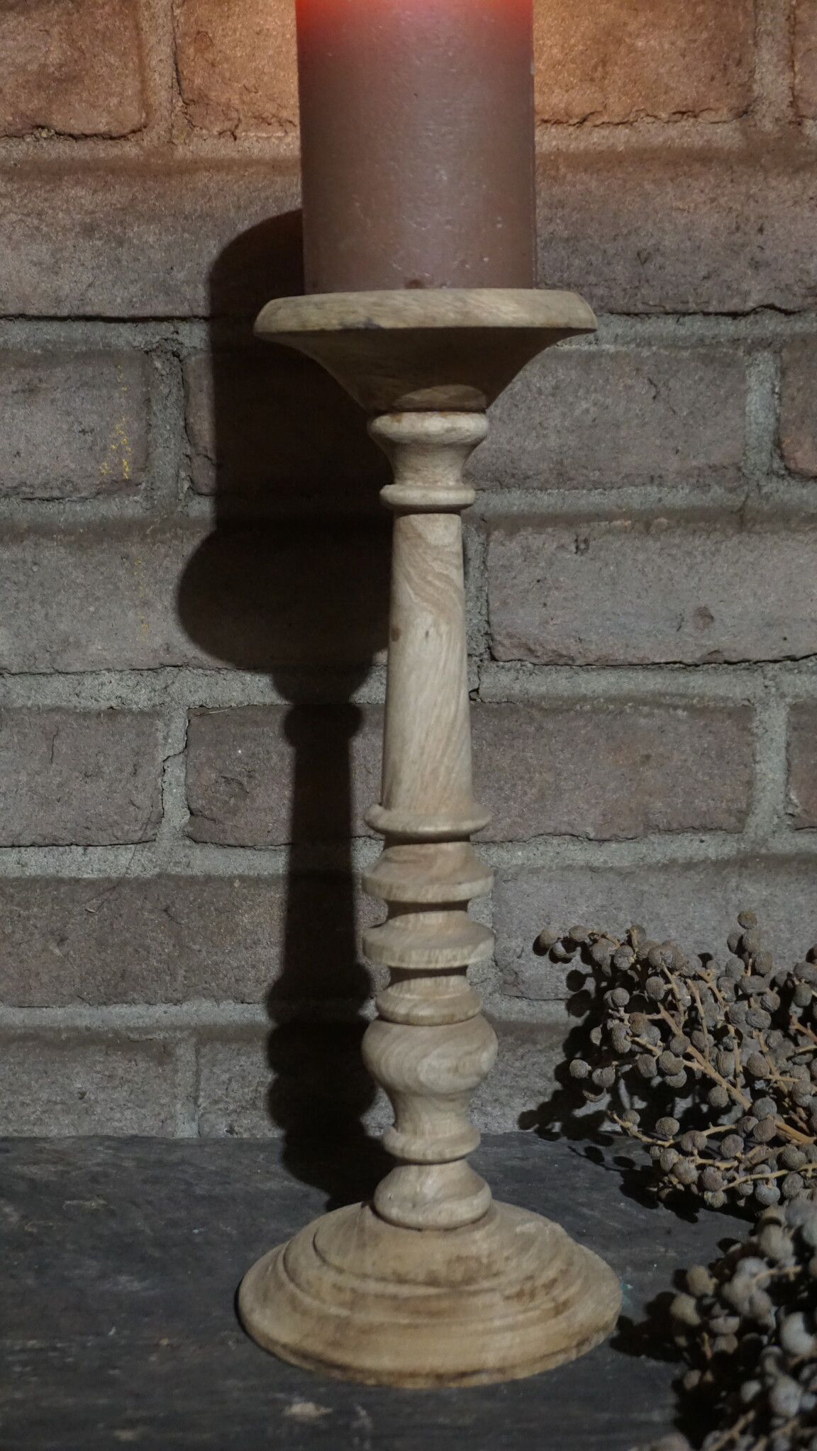Rene Houtman Kaarsenhouder Hout | H32 x D13 cm