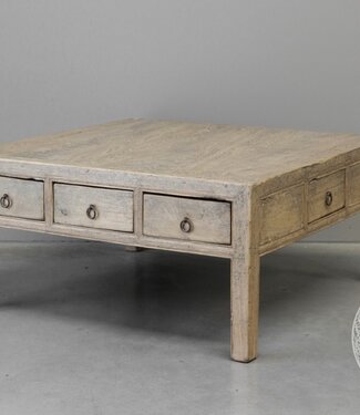 Be-Uniq Oude Salontafel | 8 Lades | China | H45xB92xD92 cm