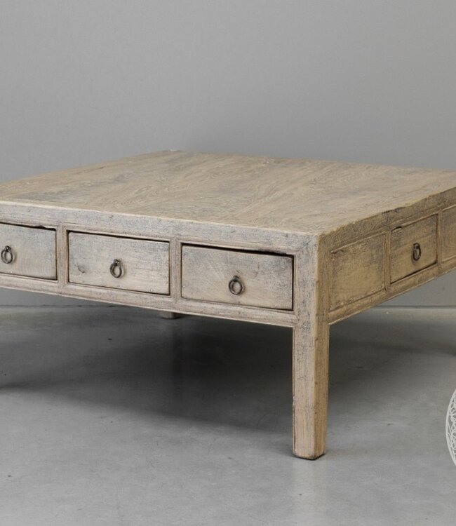 Be-Uniq Oude Salontafel | 8 Lades | China | H45xB92xD92 cm