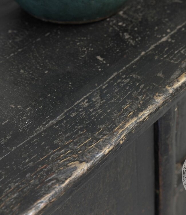 Be-Uniq Oud Dressoir Laag | Zwart | H48xB159xD41 cm