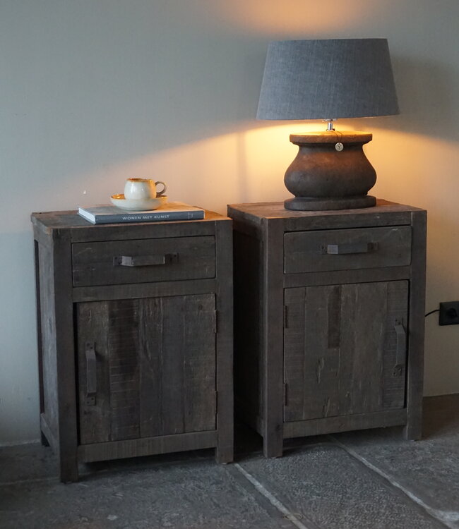 Rene Houtman Set Van 2 Nachtkastjes | Driftwood | Tweede Kansje!
