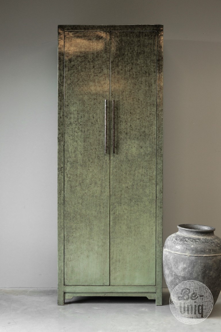 Be-Uniq 2-Deurs Kast | Antiek Groen | H225xB85xD43 cm