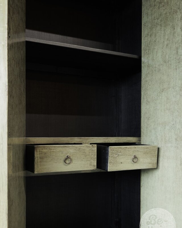Be-Uniq 2-Deurs Kast | Antiek Groen | H225xB85xD43 cm