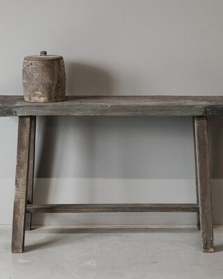 Be-Uniq Sidetable Organisch | Oud Hout | H86xB152xD34 cm