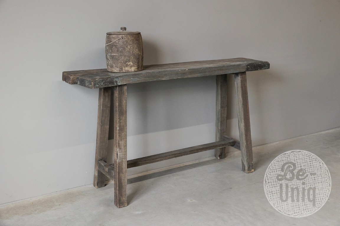 Be-Uniq Sidetable Organisch | Oud Hout | H86xB152xD34 cm