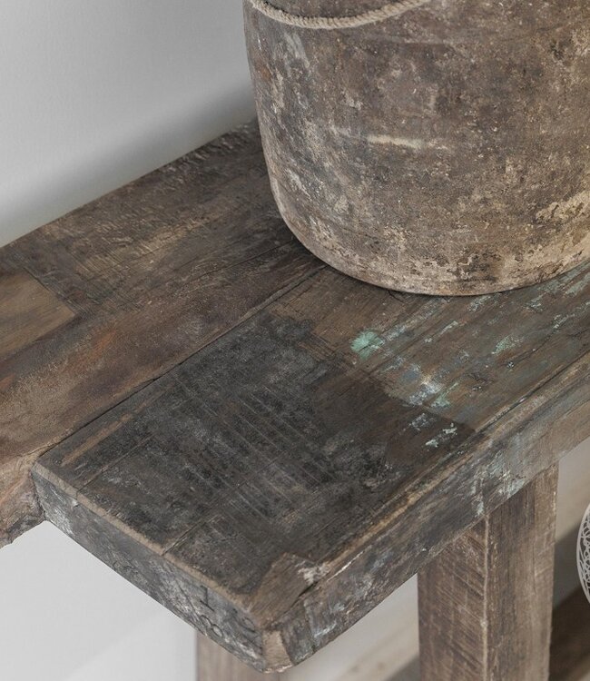 Be-Uniq Sidetable Organisch | Oud Hout | H86xB152xD34 cm