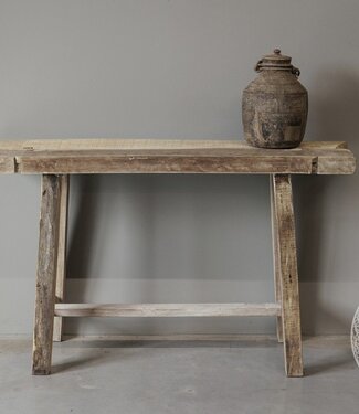 Be-Uniq Sidetable Organisch | Oud Hout | H87xB148xD39 cm
