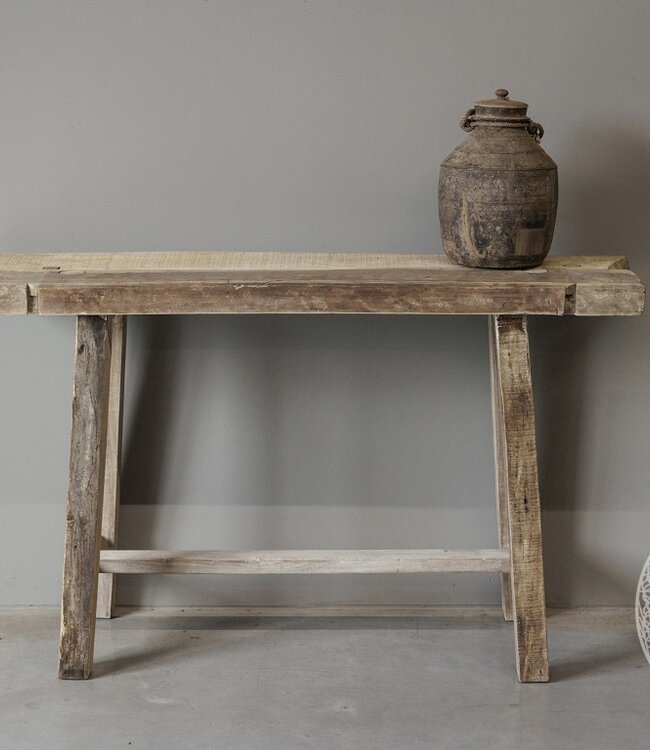 Be-Uniq Sidetable Organisch | Oud Hout | H87xB148xD39 cm