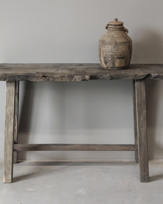 Be-Uniq Sidetable Organisch | Oud Hout | H85xB143xD44 cm