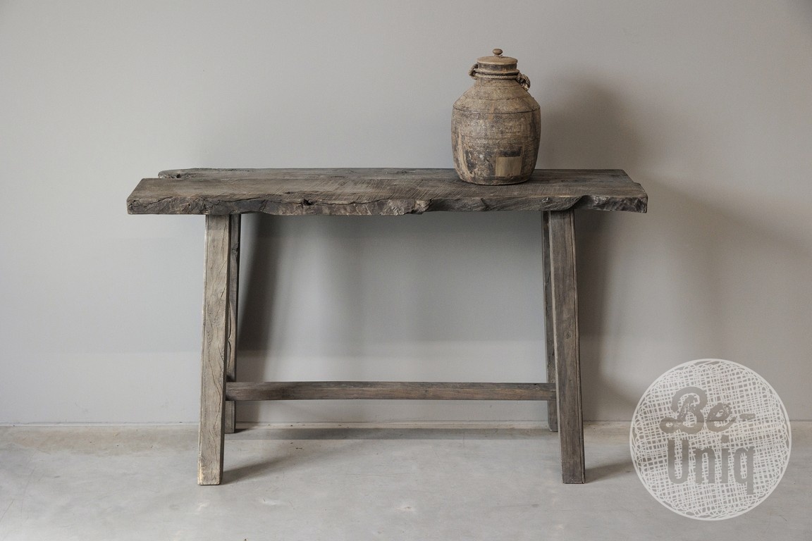 Be-Uniq Sidetable Organisch | Oud Hout | H85xB143xD44 cm