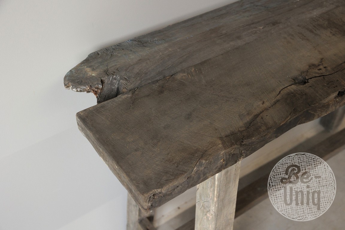 Be-Uniq Sidetable Organisch | Oud Hout | H85xB143xD44 cm