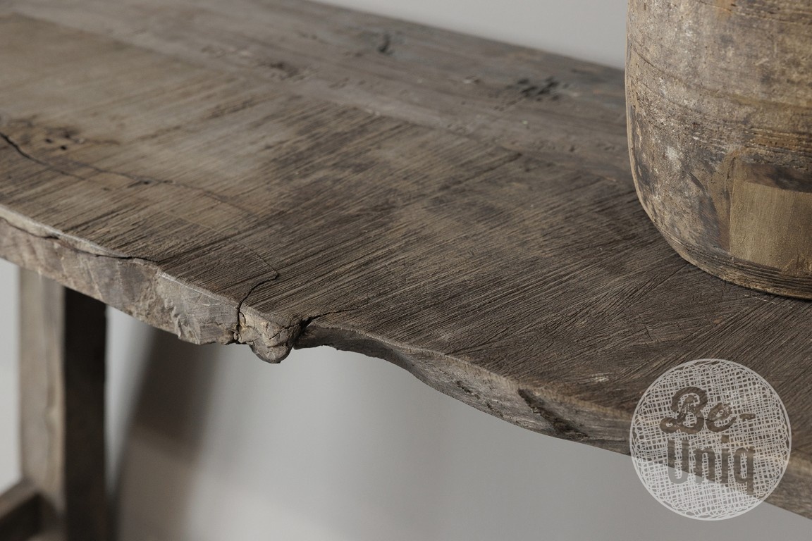 Be-Uniq Sidetable Organisch | Oud Hout | H85xB143xD44 cm