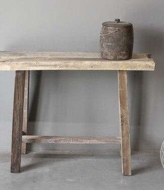 Be-Uniq Sidetable Organisch | Oud Hout | H85xB120xD37 cm