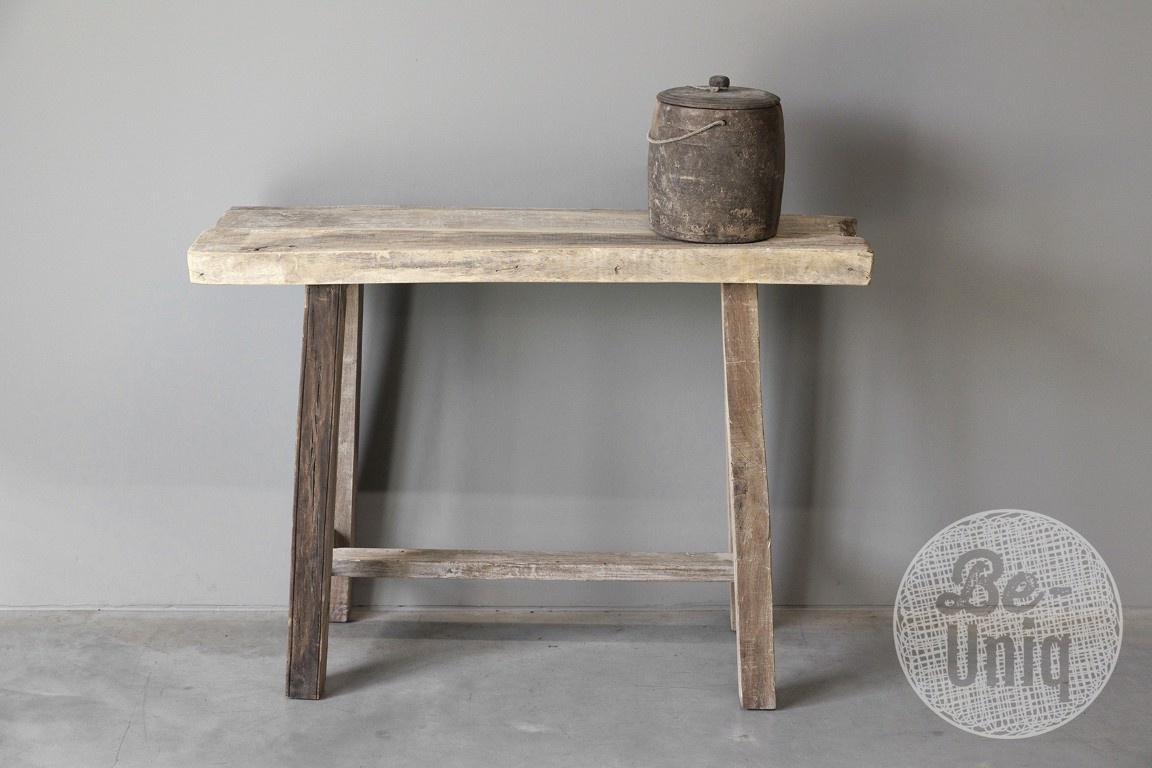 Be-Uniq Sidetable Organisch | Oud Hout | H85xB120xD37 cm