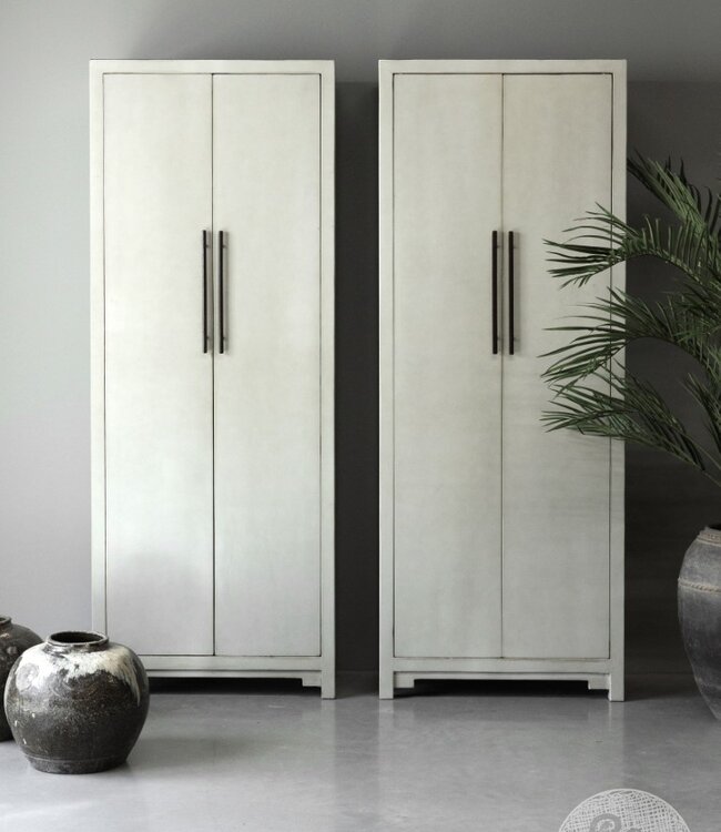 Be-Uniq 2-Deurs Kast Fancy | Licht Grijs | H225xB85xD43 cm