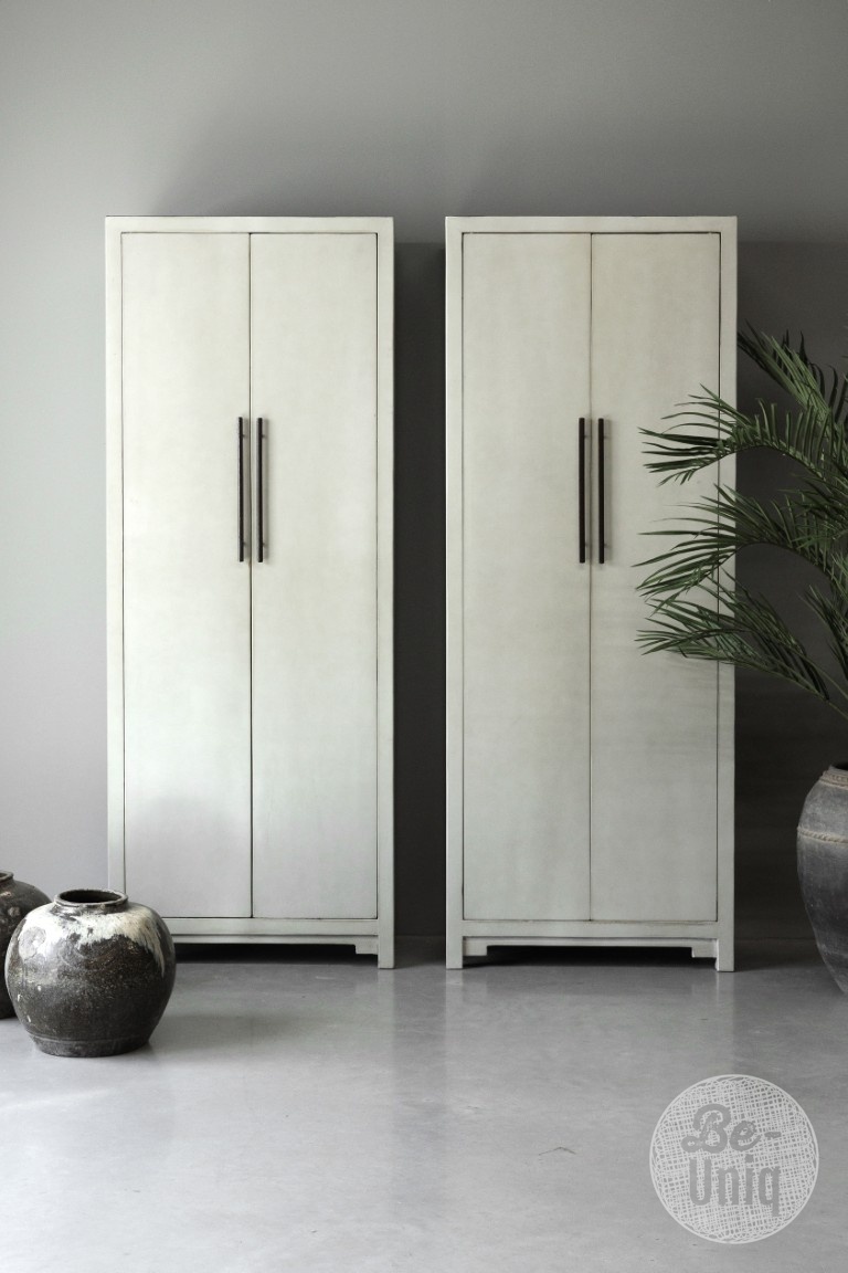 Be-Uniq 2-Deurs Kast Fancy | Licht Grijs | H225xB85xD43 cm